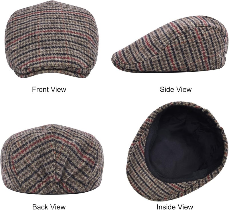 STARANCE 2 Pack Newsboy Hats for Men Wool Blend Ivy Driving Flat Cap - Image 3